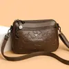 Bolsas de Mujer Transfronterizas, Elegantes Bolsos de Hombro, Modernos Bolsos de Mano Grabados para Madres de Mediana Edad, Bolsos Cruzados Simples y Versátiles, Modernos