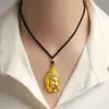 Nuevo collar de moda estilo chino color oro arena con colgante de cabeza de Buda simulada, collar de cuerda simulada no descolorible