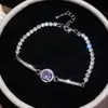Pulsera con cierre de pinza y colgante ovalado de circonita, lujo ligero, alta gama, pulsera exquisita, diseño de nicho, accesorio versátil para mujer