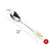 Cuchara de Acero Inoxidable 304 con Doce Signos del Zodíaco, Mango Redondo Infantil, Mango Largo Chapado en Oro, Cuchara de Sopa Engrosada para Uso Doméstico