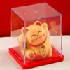 Mini Adornos Solares Gato de la Suerte Transfronterizos de 2 Pulgadas Gato que Saluda Automáticamente Decoración de Coche Adornos de Escritorio Pequeños Regalos