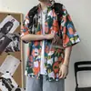 Camisa Hawaiana Floral de Verano para Hombre, Camisa de Algodón Retro de Manga Corta para Hombres y Mujeres, Tops Sueltos de Viaje para Parejas