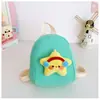 Mochila simple de estilo coreano de moda con oso para jardín de infantes, nueva y linda bolsa de doble hombro de lona de felpa, mochila escolar de dibujos animados para niños