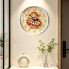 Relógio decorativo que traz fortuna, relógio de parede do Deus da Riqueza, relógio silencioso para casa sem furar para a sala de estar, relógio injetado de alta qualidade e luxo leve