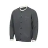 Suéter de punto abotonado de doble capa, con bloques de color, estilo dos piezas falso, para hombre, nuevo estilo coreano otoño/invierno, diseño simple en capas, cuello redondo, cárdigan