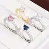 Anillo de Zirconia con Puntos en Forma de Corazón Fresco y Ligero de Verano, Joyería Fina de Cobre Puro para Mujer Dulce y de Alta Gama