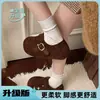 Zapatos Birkenstock de Suela Gruesa para Aumentar Altura, Completamente Cubiertos, para Mujer, Novedad Primavera 2026, Retro Versátil, Slip-on, Par con Faldas, Zapatos Planos Birkenstock