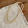 Elegancia Francesa Perla Grano de Arroz Collar Lujo Ligero Sensación de Alta Gama Retro Otoño/Invierno Cadena para Clavícula Diseño Simple Sentido Collar Accesorio para Mujer