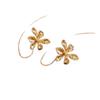 Pendientes de metal con forma de flor de iris estilo palacio vintage para mujer, ligeros, elegantes, a la moda, combinables con todo.