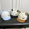 Nuevo sombrero infantil de primavera 2024 oso de dibujos animados gorra de bebé lunares de bebé sombrero de sol de borde suave