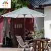 Sombrilla de Rayas Azul y Blanco para Sol, Sombrilla Comercial para B&B, Protección Solar para Exteriores, Sombrilla con Poste Central, Sombrilla para Patio al Aire Libre