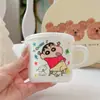 Copo de Água Infantil Desenho Animado Japonês Macaron Copo Pequeno Copo de Leite Copo de Bebida para Bebê com Tampa Copo com Alça