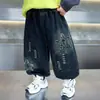 Calça Jeans Infantil Primavera e Outono 2026 Outono Novo Estilo Infantil Estilo Coreano Fashionável Estiloso Tendência Versátil Calça Jogger Calça Comprida