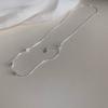 Collar de cuentas de arroz a juego para mujer, cadena de clavícula con cuentas de plata, elegante y de alta moda, estilo frío, diseño de nicho.