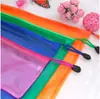 Papelería de Oficina Venta al por Mayor Bolsa de Cremallera Colorida Bolsa de Archivo Malla de Doble Capa Bolsa de Información Bolsa de Papelería