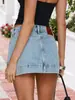 Comercio exterior transfronterizo Amazon despacho europeo y americano falda corta de mezclilla suelta casual vintage lavada en azul para verano y otoño