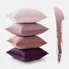 Funda de Almohada de Algodón de Color Sólido Lujo Ligero, Accesorio Práctico de Decoración para el Hogar, Juego Completo de Cojines de Mesita de Noche de Tamaño Grande para Sala de Estar