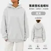 Sudadera con capucha casual de estilo coreano con hombros caídos para mujer, felpa gruesa, cálida y holgada, top tipo jersey oversized