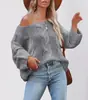 Otoño e Invierno 2026 Transfronterizo Amazon Nuevo Estilo Callejero Europeo y Americano Cuello de Una Sola Línea Suéter Retorcido Holgado Talla Grande para Mujer
