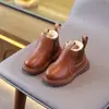 Botas de algodão para crianças, os melhores vendedores de inverno, botas de moda simples e versáteis para meninas, botas de outono estilo britânico para crianças, modelos populares de exportação