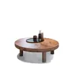 Mesa de centro de madera maciza, diseño retro minimalista moderno, mesa de té pequeña de madera para sala de estar en casa, mesa de té redonda para el ventanal