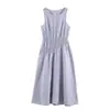 Comércio Exterior Transfronteiriço Verão Novo Estilo Europeu e Americano Moda Feminina Sexy Hot Girl Vestido Sem Mangas Gola Redonda Xadrez Pequeno