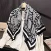 Lenço Grande Quadrado Vintage Transfronteiriço com Padrão de Castanha, Seda de Imitação, Xale Versátil Profissional Estampado, Lenço de Cabeça com Padrão Diagonal de Seda, Lenço de Pescoço, Lenço para Mulheres