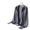 Venta al por mayor del fabricante Ropa de protección solar para mujer, Color liso Verano Seda de hielo Protección UV Ropa de protección solar, Con capucha Ropa de protección solar para exteriores, Delgada