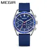Reloj Deportivo Megir para Hombre Más Vendido Transfronterizo Cronógrafo Multifunción Resistente al Agua Esfera Grande 8105