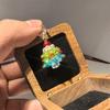 Árbol de Navidad DIY hecho a mano Otoño e Invierno Nueva serie navideña Cuentas de vidrio de colores Pendientes de contraste tejidos a mano Material