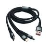 Cable de Datos para Teléfono Móvil de Carga Súper Rápida Rhino 120W Uno para Tres Adecuado para Apple tipo-c Cable de Carga Tres en Uno