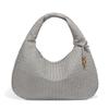 Bolsa feminina de ombro feita à mão europeia e americana, bolsa de camurça fosca, grande capacidade, bolsa de mão da moda, bolsa de axila
