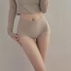 Ropa interior de mujer sin costuras de alta elasticidad para niña de cintura alta, que contrae el abdomen, para otoño e invierno, con entrepierna de algodón, dulce cintura