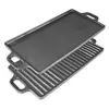 Bandeja para Hornear Plana de Hierro Fundido Rectangular Binaural Rayada de Doble Cara Torres 201 Bandeja para Barbacoa 203 Exterior 204 Casero