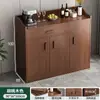 Armario para té, armario de almacenamiento, aparador de comedor, armario de almacenamiento de color madera maciza para sala de estar, armario de almacenamiento multicapa integrado para pared