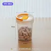 Mini Pastillero para Uso Diario, de Mano, Tapa Giratoria, Grado Alimenticio, Sellado, a Prueba de Humedad, Transparente, con Asa, Frasco