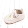 Zapatos de Princesa para Bebé de Primavera y Otoño 0-1 Zapatos para Bebé de Cuero PU Bordado Zapatos para Bebé con Suela Suave Antideslizantes Zapatos para Niños Pequeños BZ3036