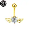 Venta al por mayor transfronteriza europea y americana F136 Alas de Ángel G23 Aleación de Titanio Joyería para Piercings Anillo para Ombligo Clavo para Ombligo