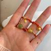 Anillo de Cuentas de Ágata Roja del Sur de Plata Esterlina 925 para Mujer, Simple, Cuerda Elastoelástica, Estilo Chino Nuevo, Estilo Nacional, Anillo J0473