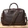 Maletín Popular Transfronterizo para Hombre, Bolso de Mano Exquisito y de Alta Gama en Piel de Vacuno de Primera Capa, Bolso Cruzado de Hombro de Piel Genuina