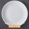 Prato de bife branco puro de cerâmica redonda de estilo ocidental prato doméstico prato raso prato plano talheres de estilo ocidental criativo