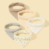 Conjunto de 5 peças novo bebê 100% algodão impresso babador recém-nascido babador terno classe A gaze babador transfronteiriço