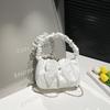 Bolsita Decorativa de Lazo, Bolso de Mano con Pliegues de Estilo Dulce y de Moda, Bolso Pequeño Cruzado Simple y Elegante, Versátil