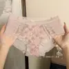 Sueño de Rosa~Tanga de Malla de Encaje Francés Deseo Puro, Calzones para Mujer Transpirables Femeninos de Algodón Puro que Cubren la Entrepierna