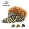Chapéus Excêntricos para Homens, Chapéus Peruca Personalizados com Estampa de Leopardo, Bonés de Baseball Estilo Rua Europeu e Americano para Mulheres, Bonés de Baseball Versáteis Casuais para Celebridades da Internet