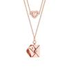 Presente de Dia dos Namorados Transfronteiriço Europeu e Americano Colar Carta de Amor Envelope Cravejado de Diamantes Pingente de Aço Inoxidável 304 Feminino Corrente para Clavícula