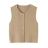 Fabricante transfronterizo de ropa para mujer al por mayor 2026 nuevo estilo europeo y americano simple versátil color liso chaleco cárdigan holgado