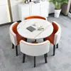 Mesa de Comedor Simple que Ahorra Espacio para Uso Doméstico, Adecuada para Apartamentos Pequeños, Mesa de Comedor para Negociaciones en Tiendas, Juego de Mesa y Sillas, Mesa Redonda para Recepción