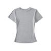Camiseta Americana Hot Girl Cintura Ampulheta Justa Manga Curta Feminina Verão Estilo Ins Europeu e Americano Decote Redondo Curta Slim Emagrecimento Look Top