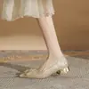 Jin Gang CH3020-1 Zapatos de tacón grueso de punta de charol de una sola capa para mujer 2024 Nuevos de Primavera y Otoño Sexy de tacón bajo versátiles de boca poco profunda para mujer